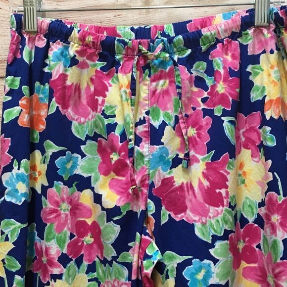 LAUREN RALPH LAUREN TWO PIECE PAJAMA SET IN BLUE FLORAL PRINT - Picture 7 of 12